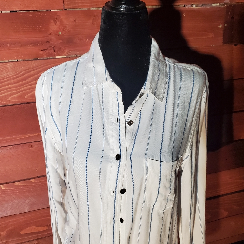 Blue And White Blouse